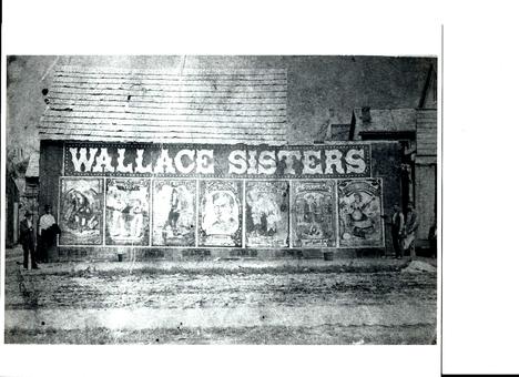a billboard in Johnstown advertising the Wallace Sisters