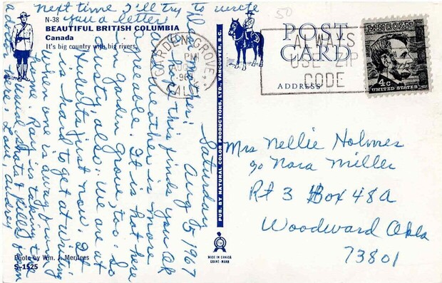 Nellie Pyeatt Holmes of Lenora, Oklahoma