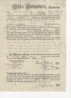 Patrick McQuaid, Jacob Kern, George W Kern, of Greensburgh, PA, Indenture Papers
