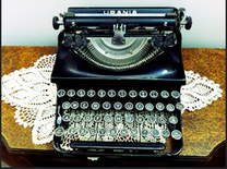 an old-fashioned typewriter